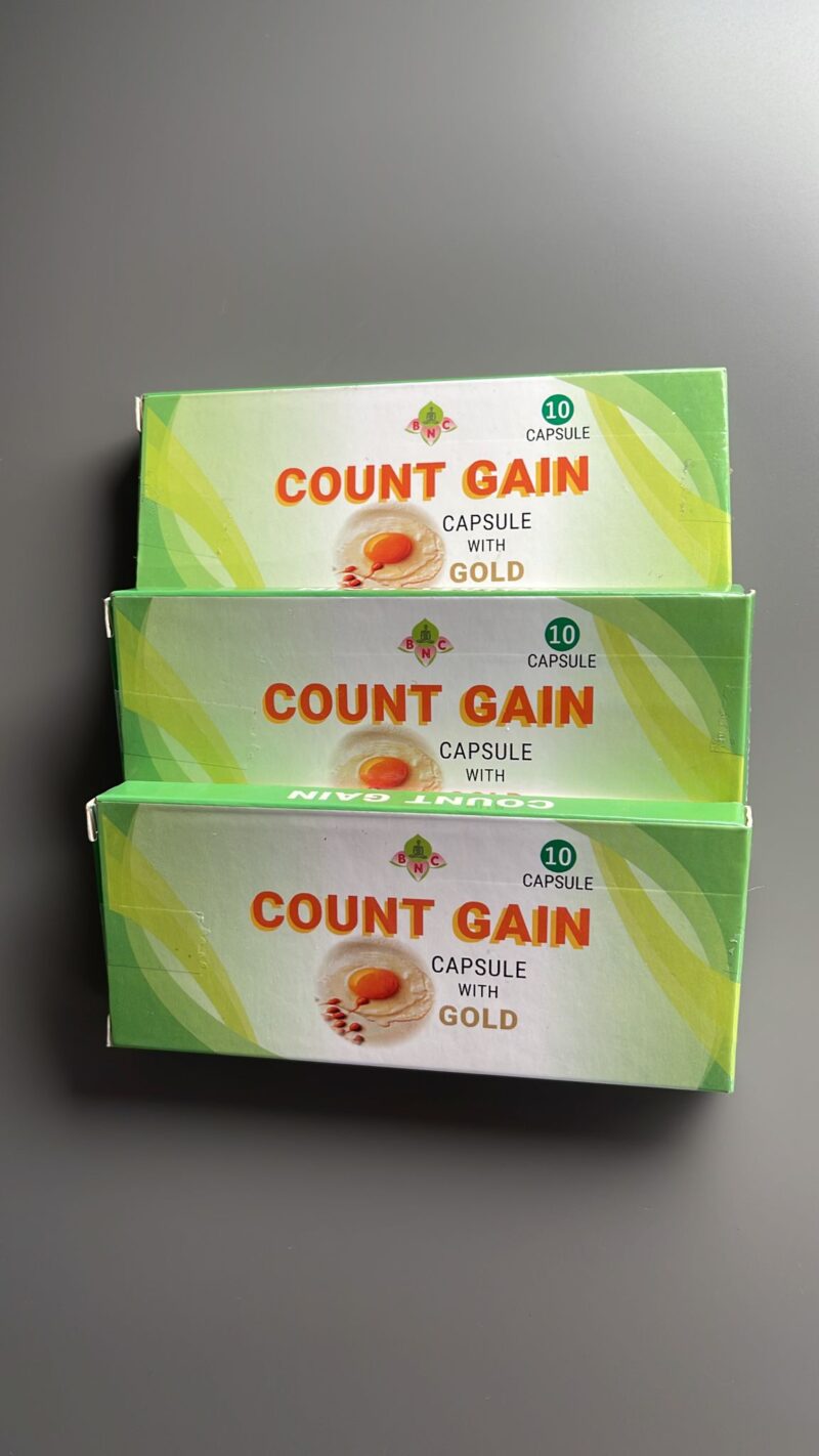 Count Gain Capsules with gold 10 capsules (Pack of 3) (To increase sperm count)